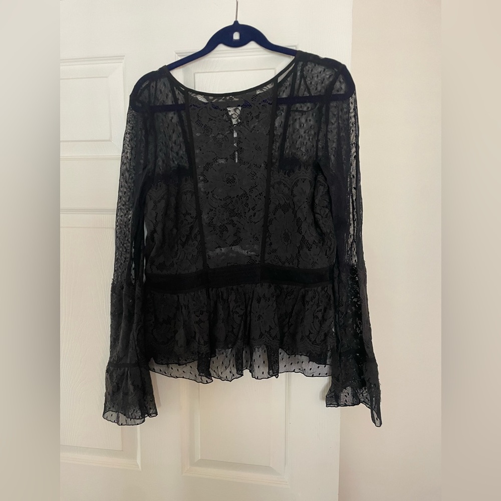 Free people black lace top